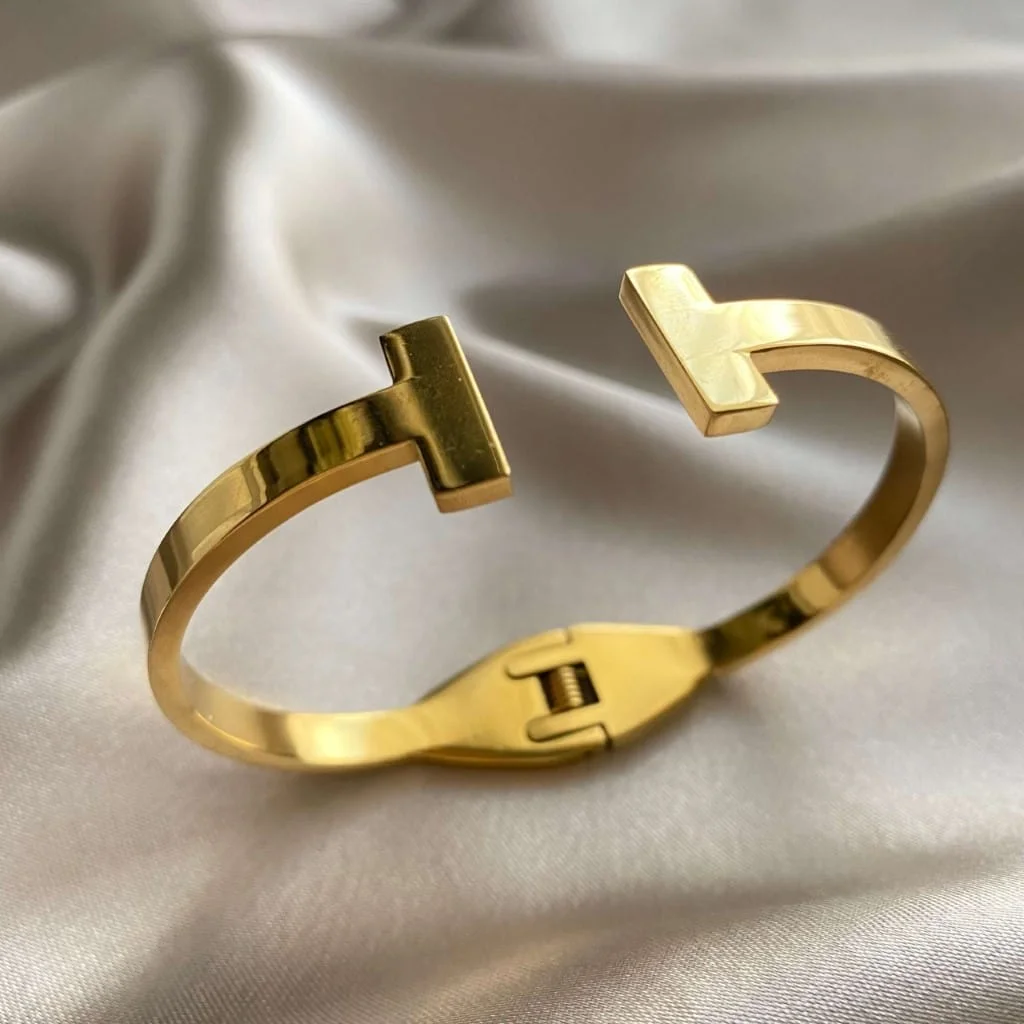 Gold T Kelepçe Bileklik