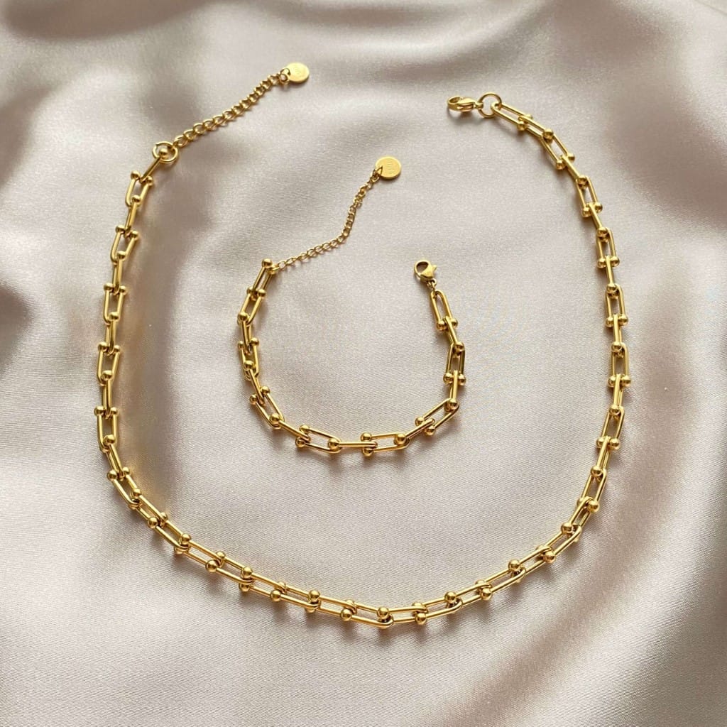 Tıffany Çelik Kolye Gold