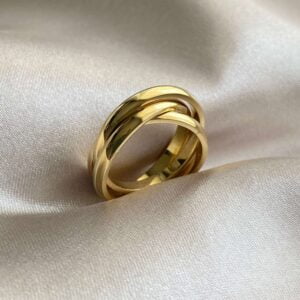 Sarmal Çelik Yüzük Gold