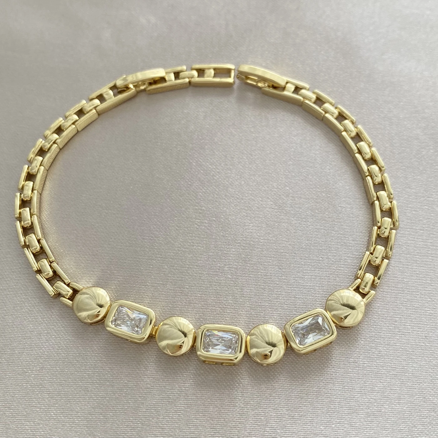Dikdörtgen Taşlı Bileklik Xuping Gold