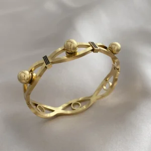 Top Detay Tasarım Çelik Kelepçe Bileklik Gold