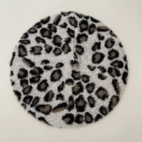 Leopar Yumuşak Yün Ressam Bere