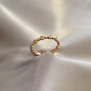 Daire Taşlı İnce Yüzük Xuping Rose