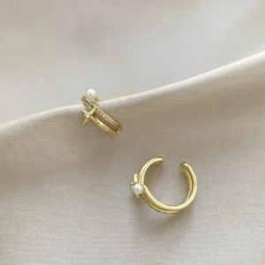 Zirkon Taşlı Yılan Kıkırdak Küpe Xuping Gold ( Sol Kulak )