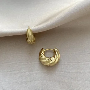 Burgu Minimal Halka Küpe Xuping Gold