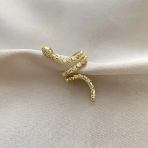 Zirkon Taşlı Tasarım Yılan Kıkırdak Küpe Xuping Gold