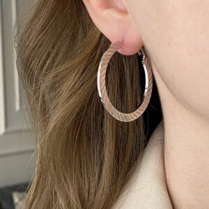 Lazer Desen Halka Küpe Xuping Silver