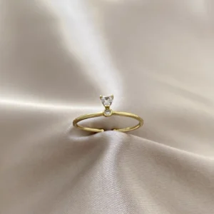Minimal Kalp Detay İnce Yüzük Xuping Gold