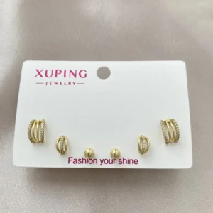 Zirkon Taşlı Çoklu Görünüm Küpe Seti Xuping Gold