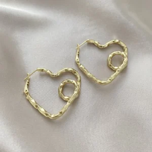 Işıltılı Düğüm Kalp Küpe Xuping Gold