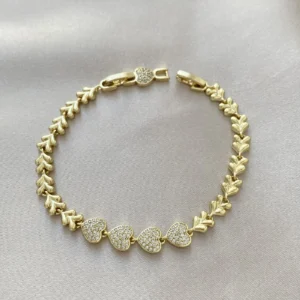 Kalp Detay Başak Zincir Bileklik Xuping Gold