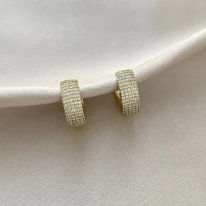 Zirkon Taşlı Geniş Halka Küpe Xuping Gold