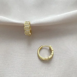 Zirkon Taşlı Zikzak Halka Küpe Xuping Gold