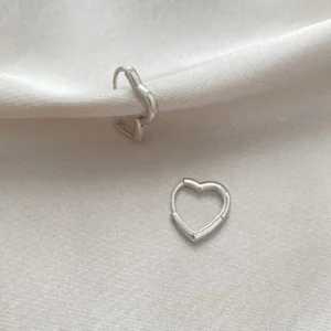 Minimal Kalp Küpe Xuping Silver