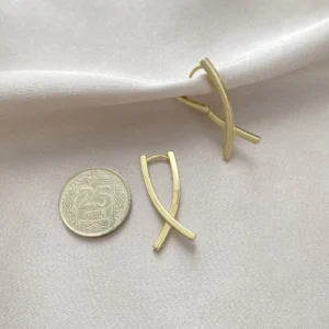 Kıvrımlı Plaka Küpe Xuping Gold