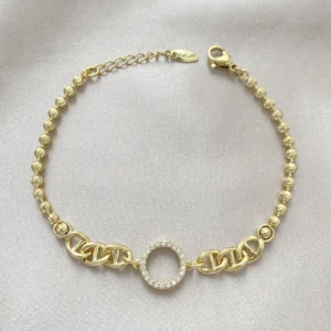 Zirkon Taşlı Daire Detay Dorika Bileklik Xuping Gold