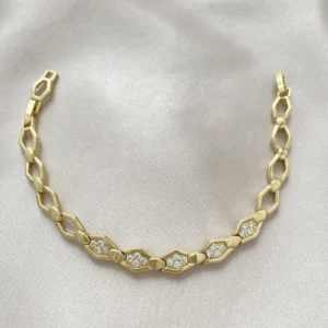 Zirkon Taşlı Baklava Zincir Xuping Gold
