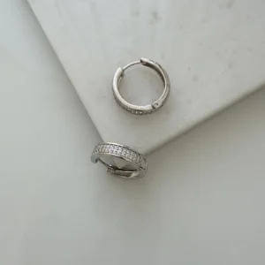 Zirkon Taşlı Minimal Halka Küpe Xuping Silver