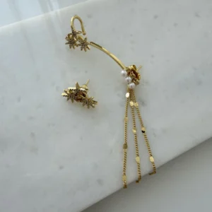 Sallantı Detay Tasarım Küpe Xuping Gold
