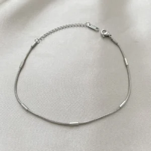 Silindir Detay Çelik Halhal Silver