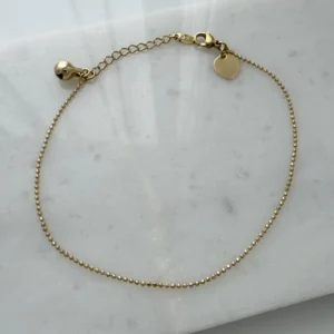 Minimal Işıltılı Topçuk Zincir Bileklik Xuping Gold