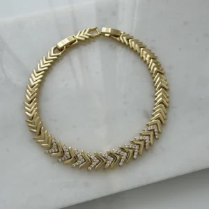 Zirkon Taşlı Başak Model Bileklik Xuping Gold